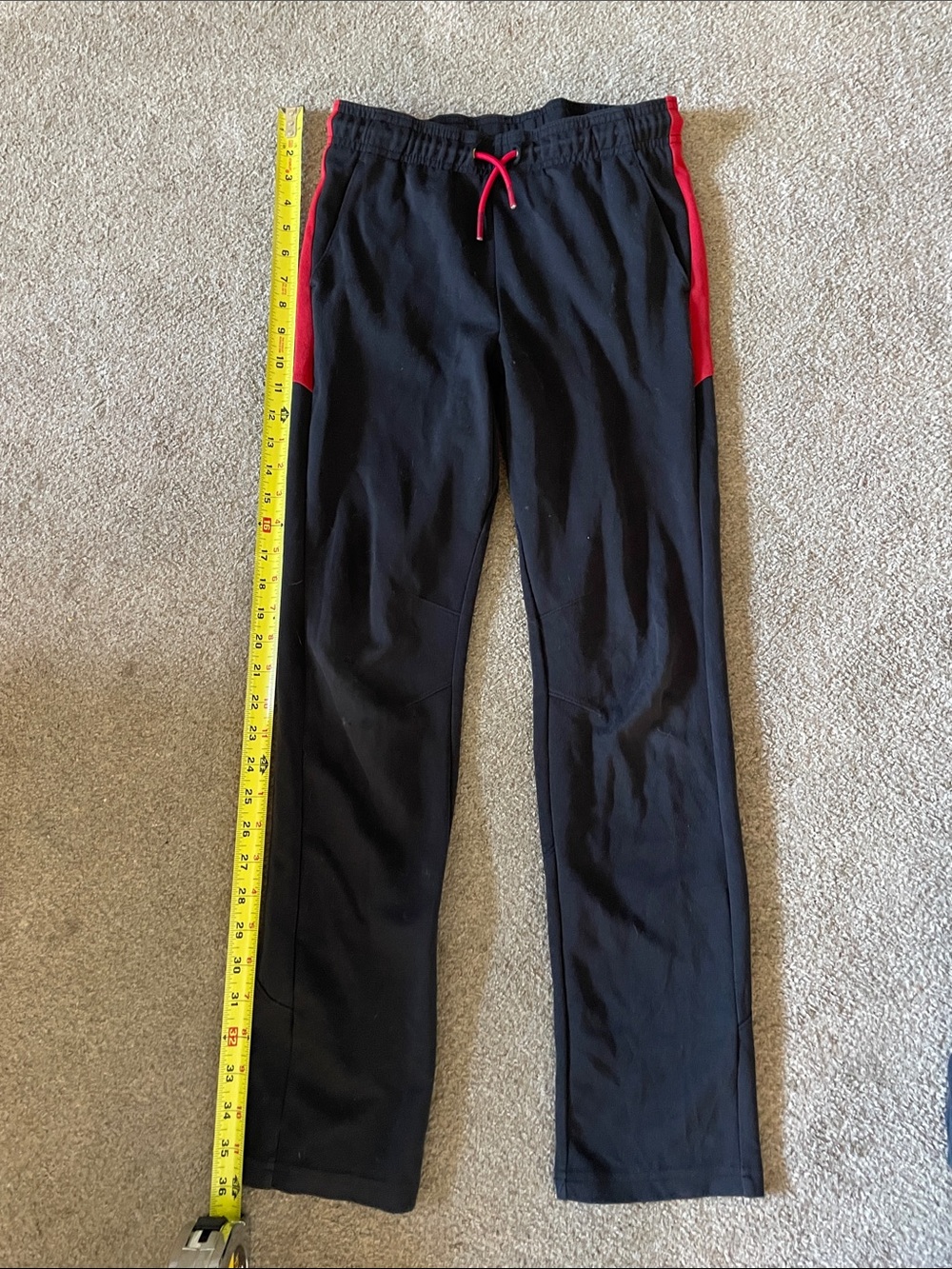 all in motion Black Sweatpants with Red Accents